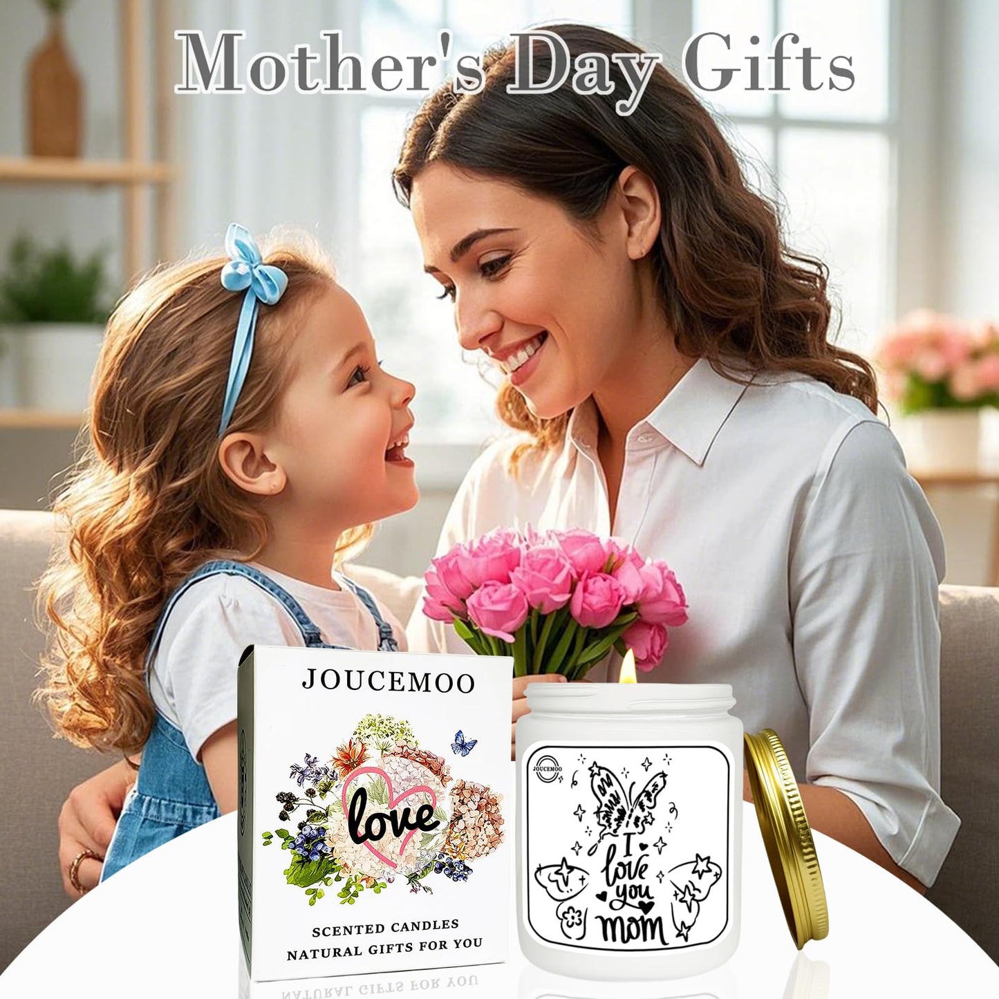 Mothers Day Gifts for Mom from Daughter Son, Scented Candles for Home, Aromatherapy Candle for Relaxing, Soy Candles, 50 Hour Long Burning, Birthday Gifts for Women