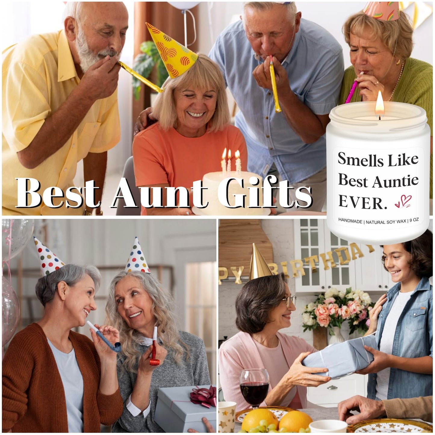 Homsolver Gifts for Aunt, Birthday Mothers Christmas Thanksgiving Gifts for Aunt, Smells Like Best Auntie Ever Scented Candles