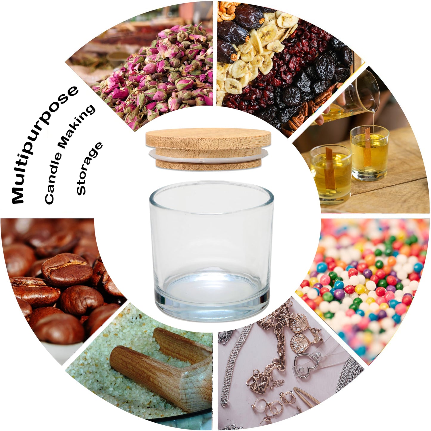 MILIVIXAY 20 Pack 4 OZ Clear Glass Candle Jars with Lids and Candle Making Kits - Bulk Small Empty Candle Jars for Making Candles - Spice, Powder Containers.