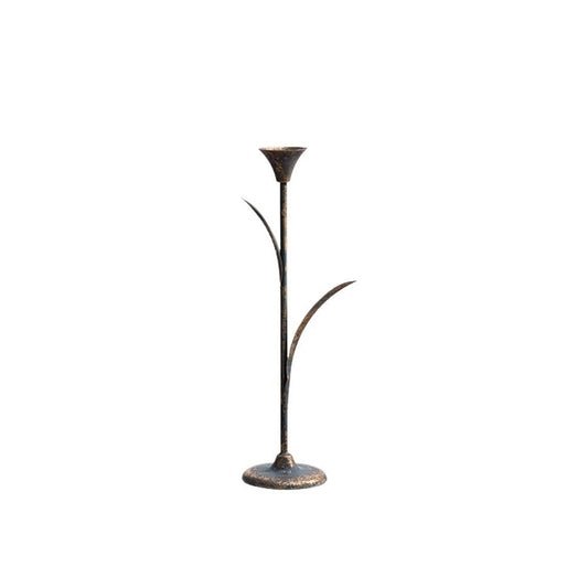 Candle Holders Retro Old Wrought Iron Candlestick Ornaments for Coffee Bars, Hotels, Dining Tables Decorative Candlestick(Small)