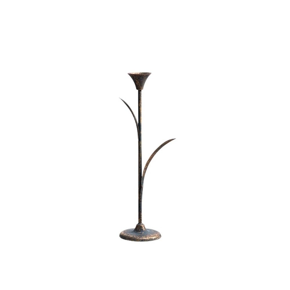 YUHUAWF Candle Holderss Retro Old Wrought Iron Candlestick Ornaments for Coffee Shops, Hotels, Dining Tables Decorative Candlestick(Small)