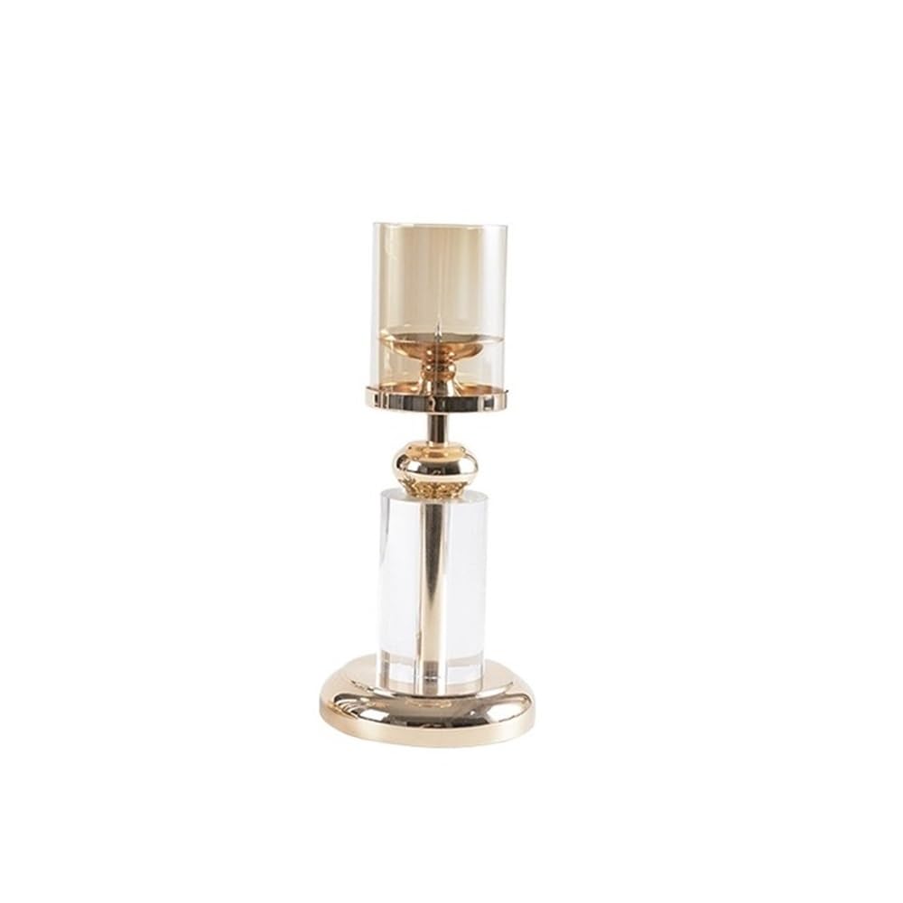 Candlesticks Light Luxury Crystal Glass Candlestick Living Room Porch Decoration Home Dining Table Candle Holder Decorative Candle Holder(Small)