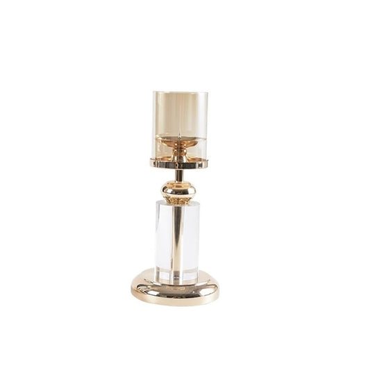 Candlesticks Light Luxury Crystal Glass Candlestick Living Room Porch Decoration Home Dining Table Candle Holder Decorative Candle Holder(Small)