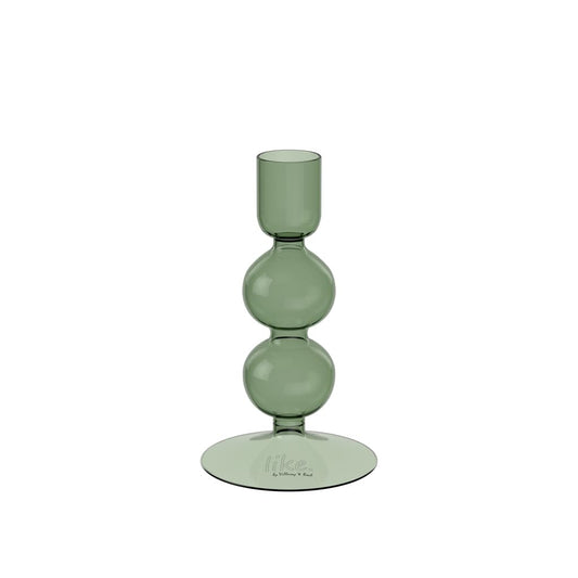 like. by Villeroy & Boch - Like Home Sage Candleholder, Elegant Glass Candleholder for Taper Candles, Home Decoration, Modern Design,Borosilicate Glass, Green