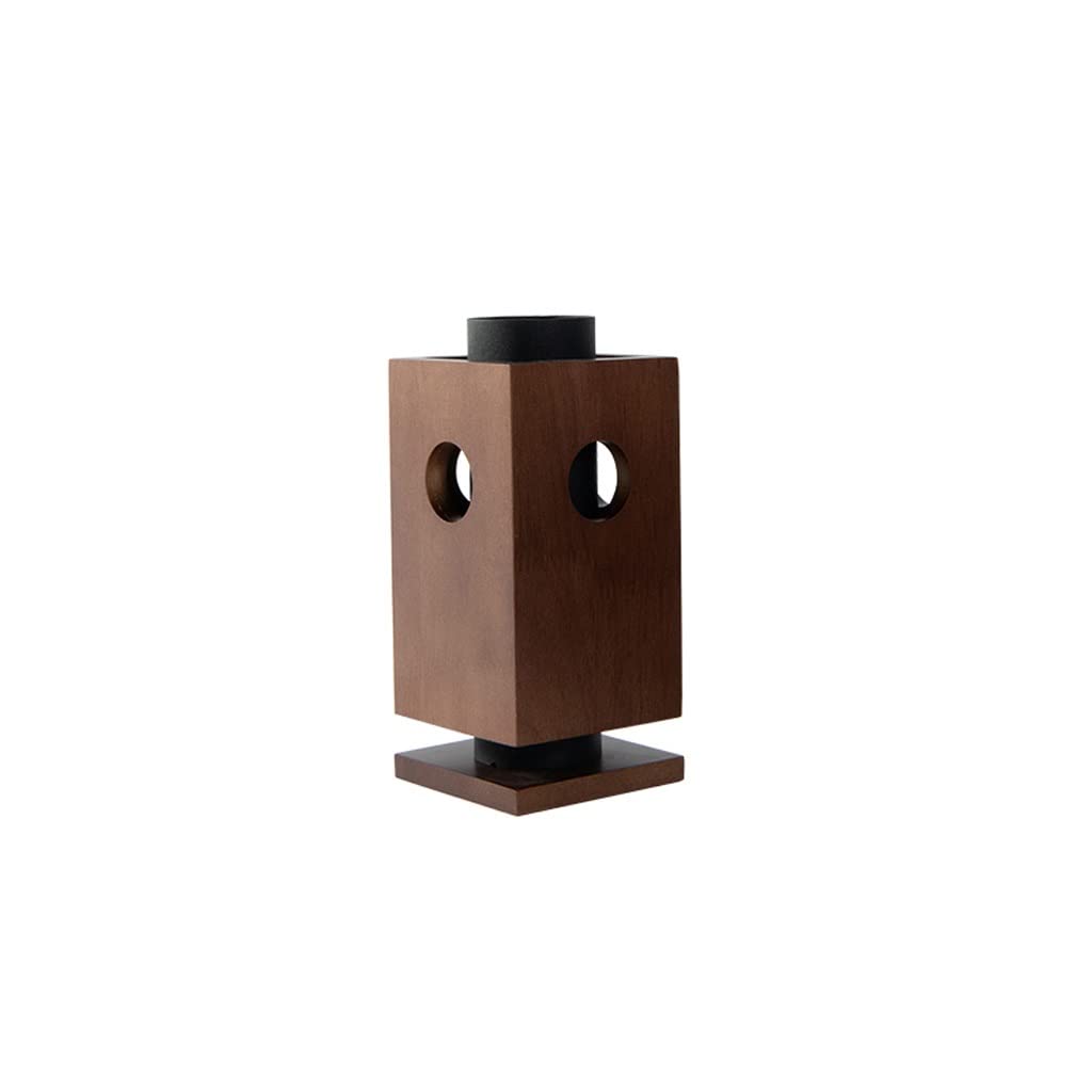 WAOCEO Candlestick Holders New Chinese Candlestick Retro Wooden Candlestick Decoration Homestay Room Entrance Hotel Study Decoration Candle Holders (Size : A)