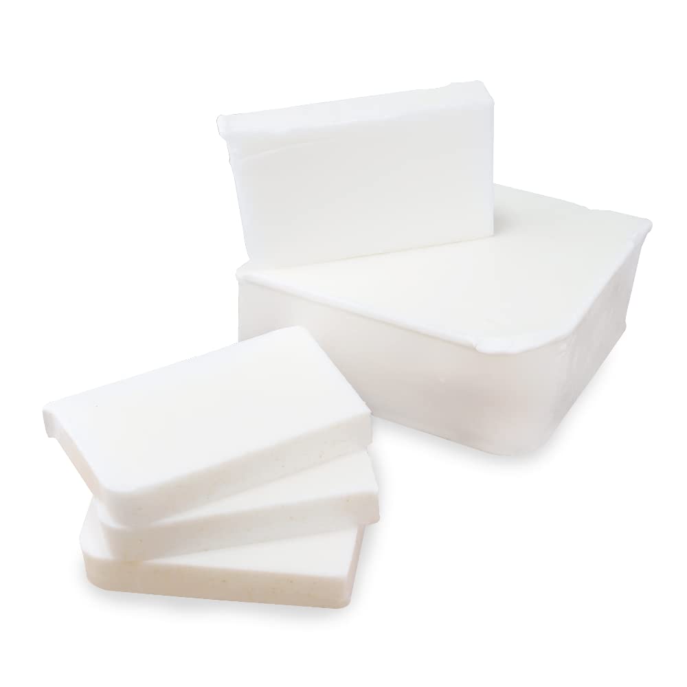 Primal Elements Cocoa Butter Soap Base - Moisturizing Melt and Pour Glycerin Soap Base for Crafting and Soap Making, Easy to Cut - 10 Pound