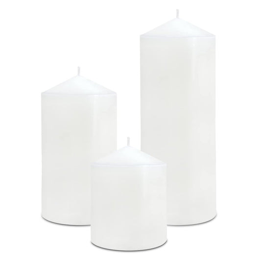 Pillar Candles 3 x 4, 6, and 8 inches, Large Handmade Candles Set of 3, Decorative Candles for Wedding, Home Decoration, Dinner, Church, Multiple Colors Available