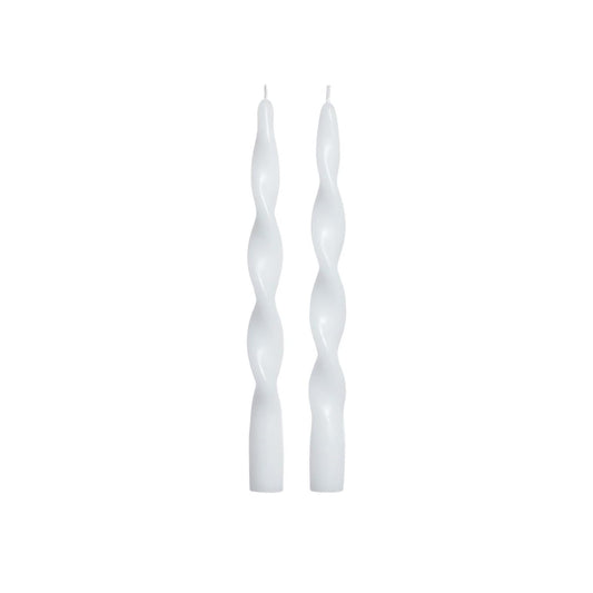 Zodax Lumière Twist Formal Candles 10" Set of 2 (White)