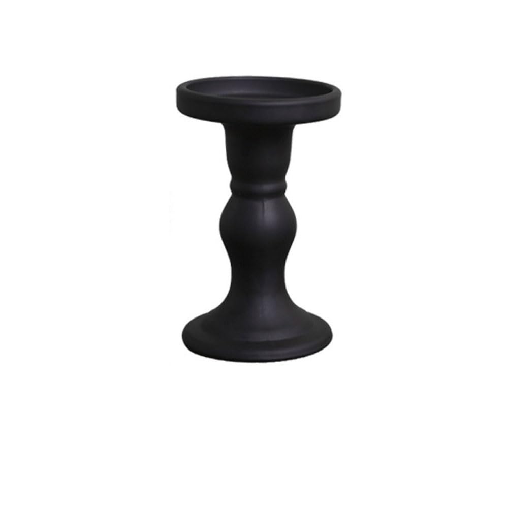 Candlestick Holders Black Candlestick Dining Table Atmosphere Decoration Ornament Candle Holder Candle Holders(Large)