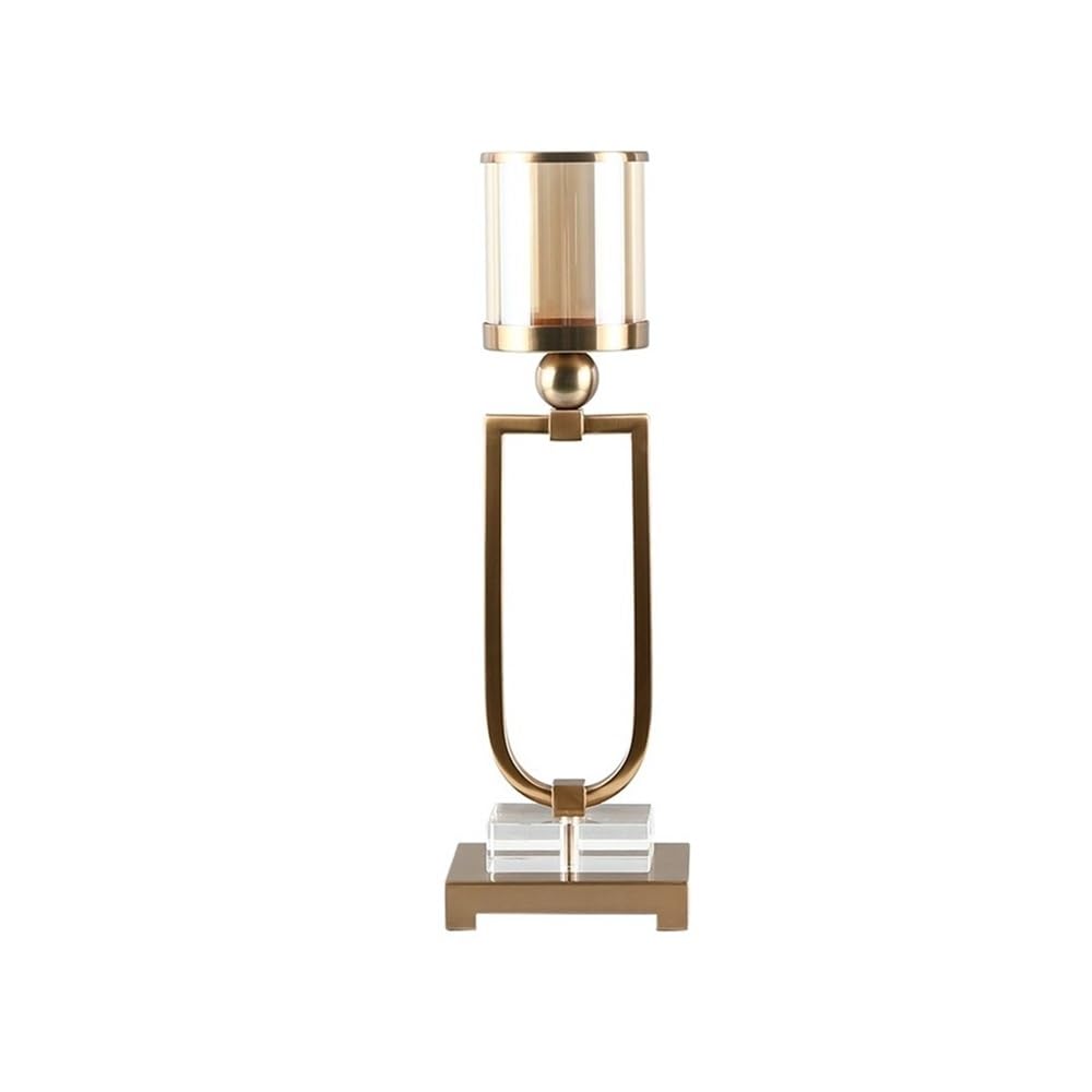 cfycfy987 Candelabra Retro Aromatherapy Candlestick Ornaments Light Luxury Metal Decoration Crystal Glass Candle Holder Candle Sticks Holder(Large)
