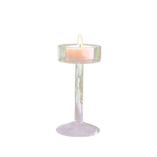 KUYWLMKMZZ Candlestick Holder Nordic Transparent Glass Candle Holder Table Top Decorative Candle Lamp Post Suitable for Living Room Dining Room Banquet Candle Holders (Color : A, Size : Large)