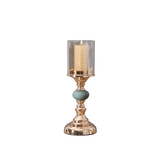 YUHUAWF Candle Holderss Light Luxury Ceramic Glass Candlestick Vintage Decorative Ornament Dinner Table Candle Holder Decorative Candlestick(Small)