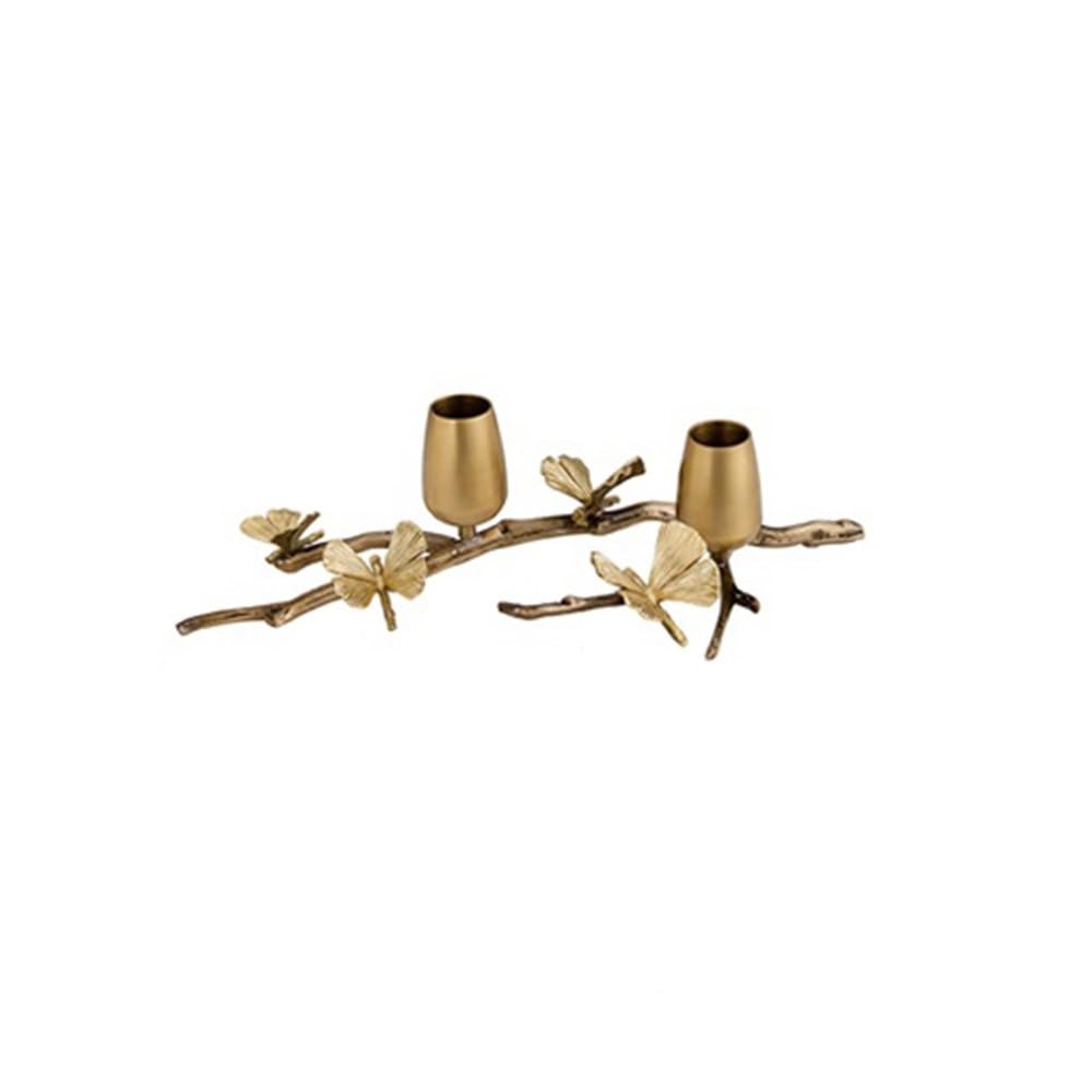 cfycfy987 Candelabra Light Luxury Romantic Brass Candle Holder Retro Decorative Double-Headed Candlestick Ornaments Candle Sticks Holder