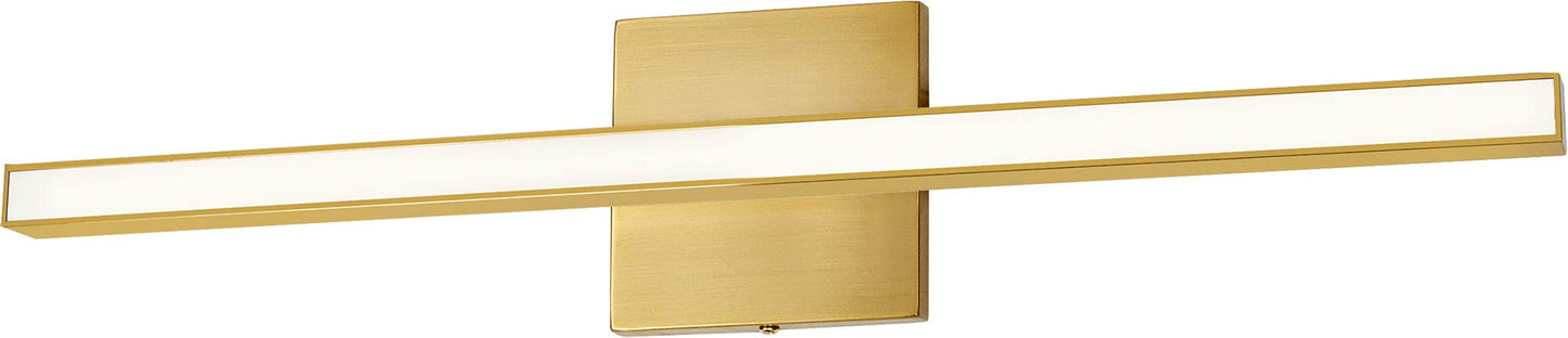 Dainolite Arandel Vanity Light, 1-Light, 18W, Aged Brass, Model ARL-2418LEDW-AGB
