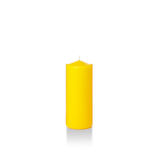 yummi 2.25" x 5" Bright Yellow Slim Round Pillar Candles - 4 per Pack