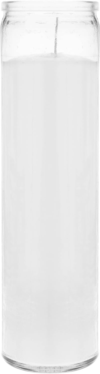Glass Assorted Religious Candle, White, Case of 24. Aspen Brands Classic White Candles in Glass, Set of 24, 8-INCHES Tall. Blessed Sanctuary Devotional Prayer Candle,