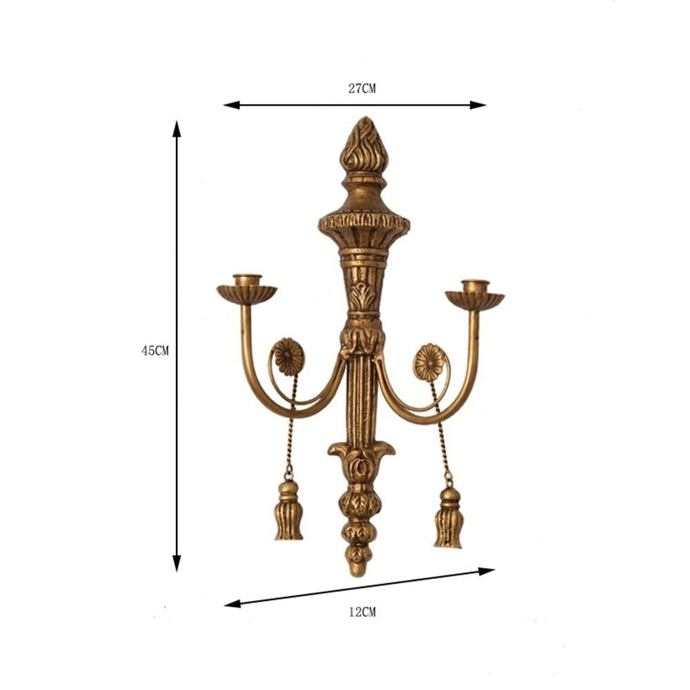 cfycfy987 Candelabra Retro Wall Decoration Candlestick Home Living Room Light Luxury Old Iron Candle Holder Candle Sticks Holder