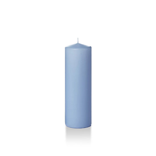 yummi 2.25" x 7" Periwinkle Blue Slim Round Pillar Candles - 4 per Pack