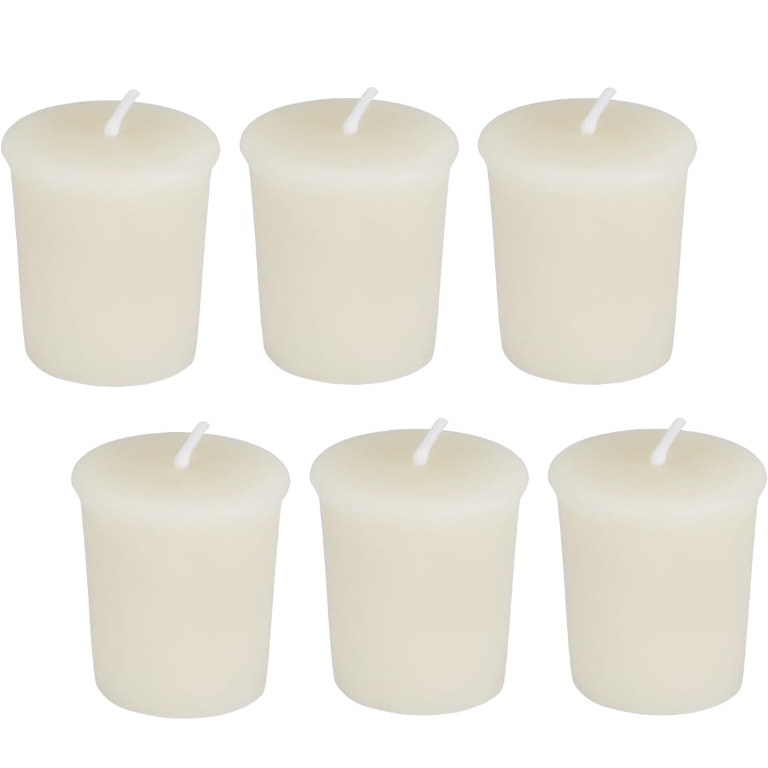 AGLARY 6PCS Pure Beeswax Votive Candles, Unscented, Naturally Lightly Honey Scented, 12 Hours Burn Time Each (White)