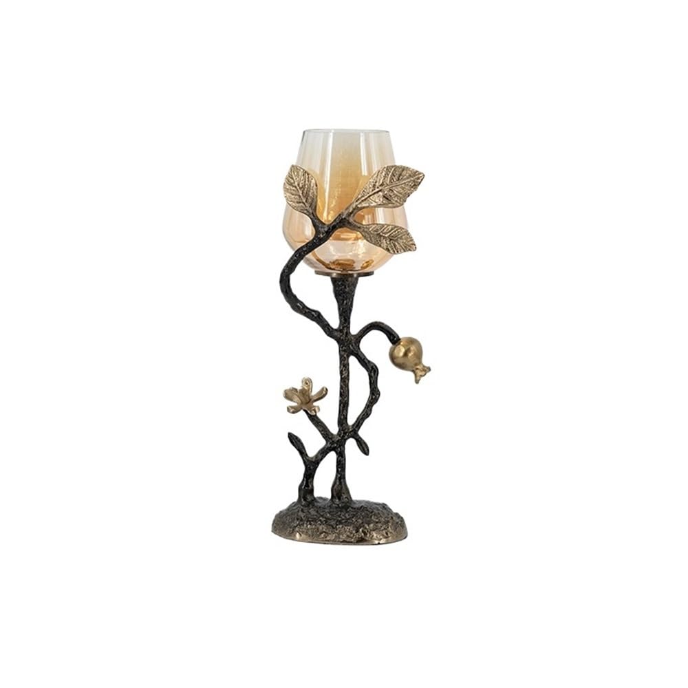 YUHUAWF Candle Holderss Home Creative Candlestick Ornaments Retro Table Decoration Metal Glass Candle Holder Decorative Candlestick(Small)