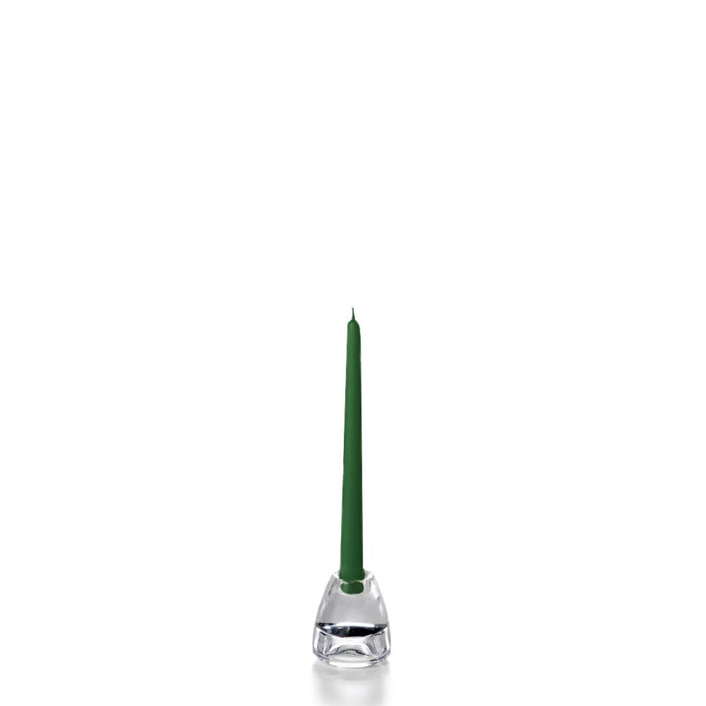 yummi Hunter Green Taper Candles -10 inch - 12 per Pack