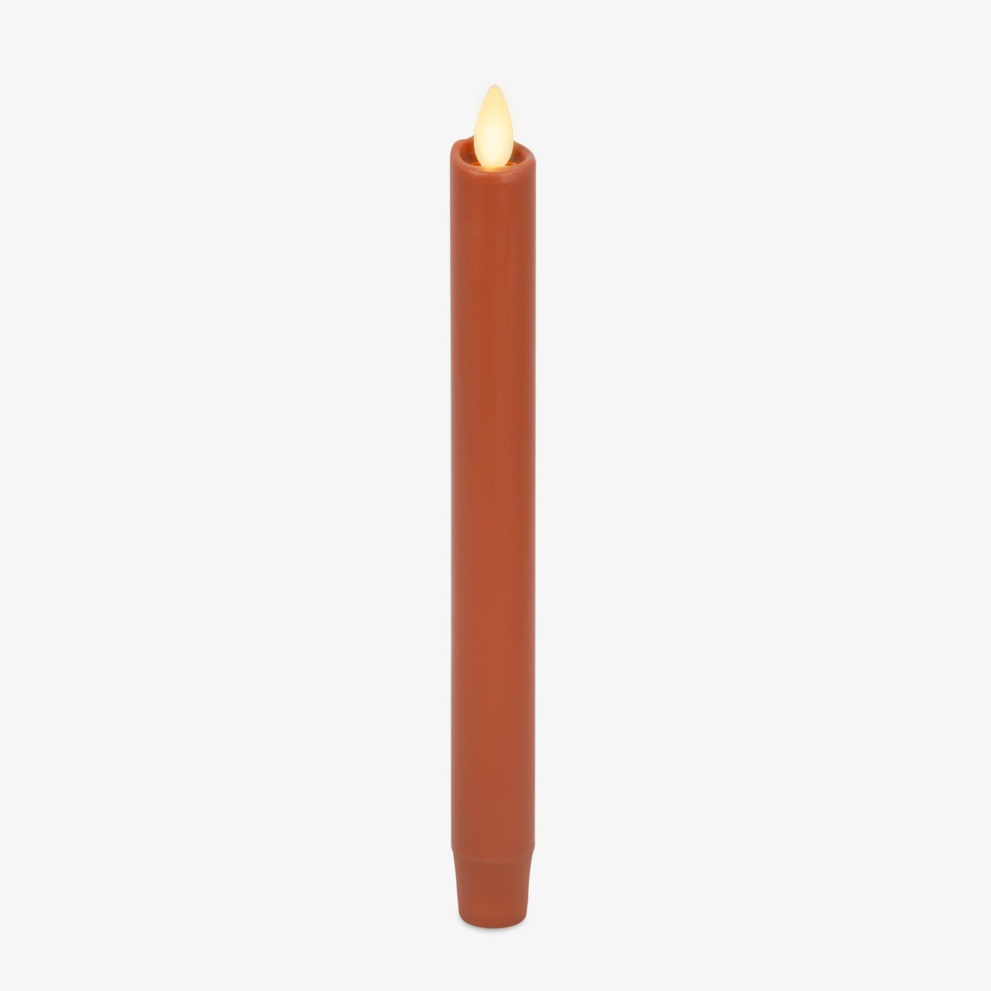 Luminara - Flameless Battery Operated Taper Candle - Adobe Smooth - Pack of 1-1x9.5 - LED Flickering Flame - Realistic Safe for Home Kids and Pets