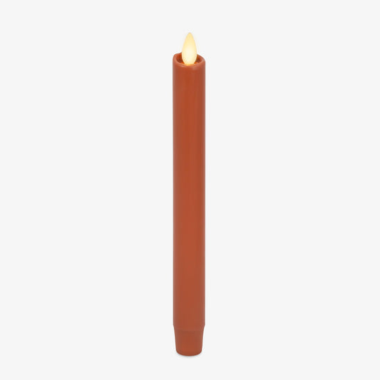 Luminara - Flameless Battery Operated Taper Candle - Adobe Smooth - Pack of 1-1x9.5 - LED Flickering Flame - Realistic Safe for Home Kids and Pets