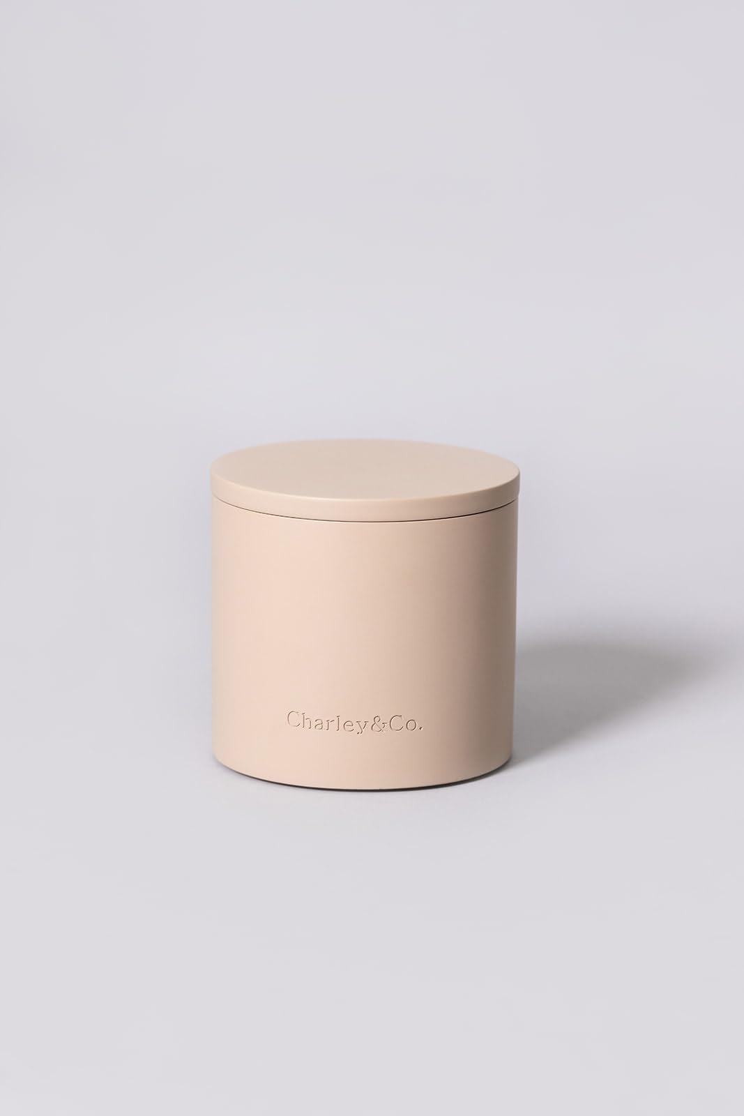 Charley&Co. Neutral Minimalistic Cement Candle Holders - Designed to fit a Standard 14.5oz 3-Wick Candle or Smaller (1, Deep Blush)