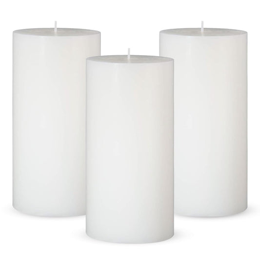 3 Packs Dripless 2.8x6 Inch White Pillar Candles, Unscented Large Wax Cylinder Column Candles for Power Outages Emergency Party Backyard Gathering - 70 Hour Burn Time