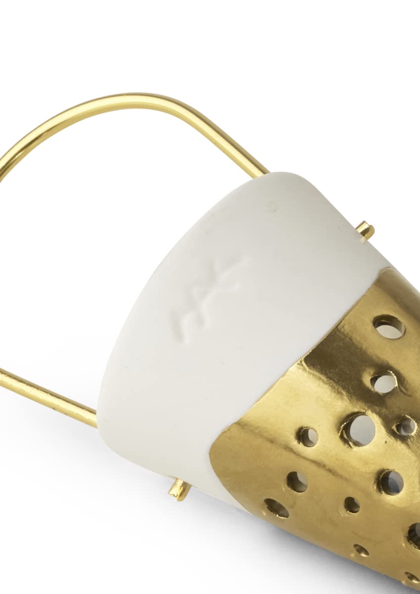 Kahler Nobili Hanging Cone | Satin Gold Bone China | 7.1 Inches Tall