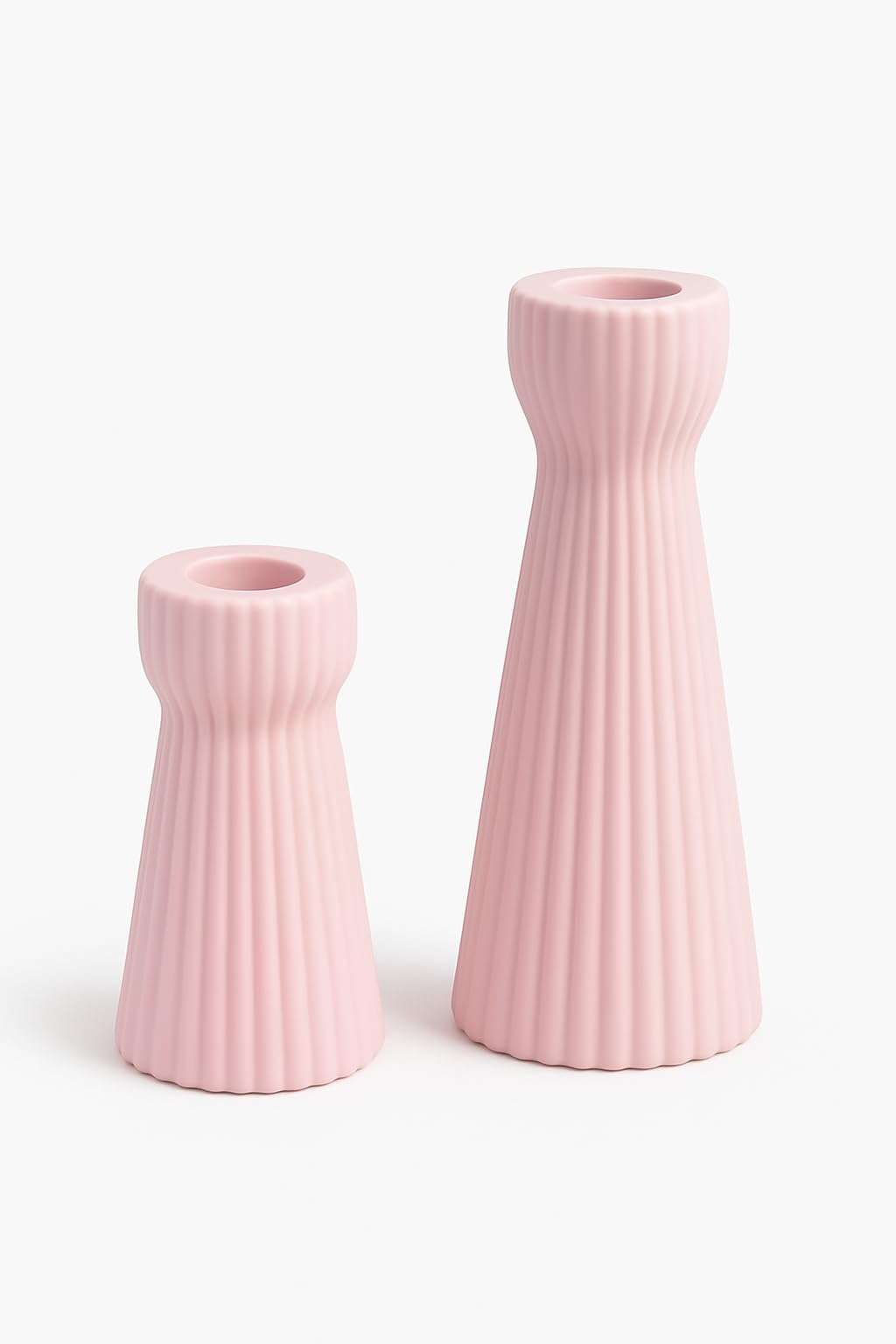 SCBLOOM Taper Candle Holders for Candlesticks Ceramic Candle Stick Candle Holder- Set of 2 Decorative Candle Stand for Wedding Decor,Dinner Party and Table Centerpieces,Housewarming Gift Pink