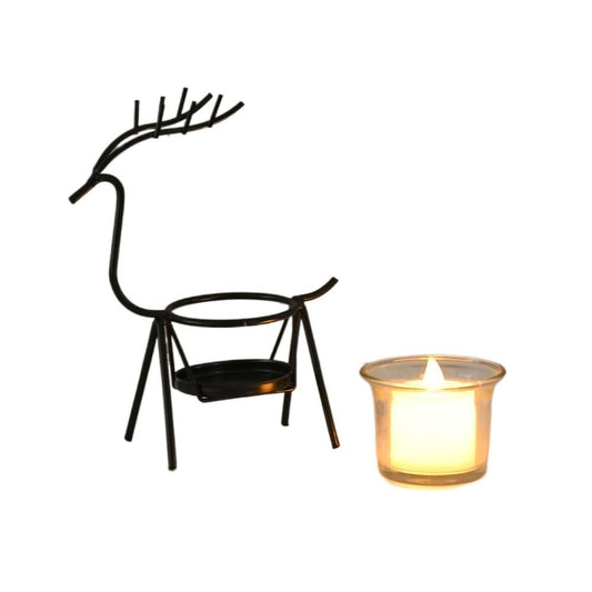 Candlestick Holders Reindeer Candlestick Tea Light Deer Metal Iron Candle Holders for Christmas Wedding Home Coffee Table Decor New Year Noel Gift Candle Holders (Color : 1)