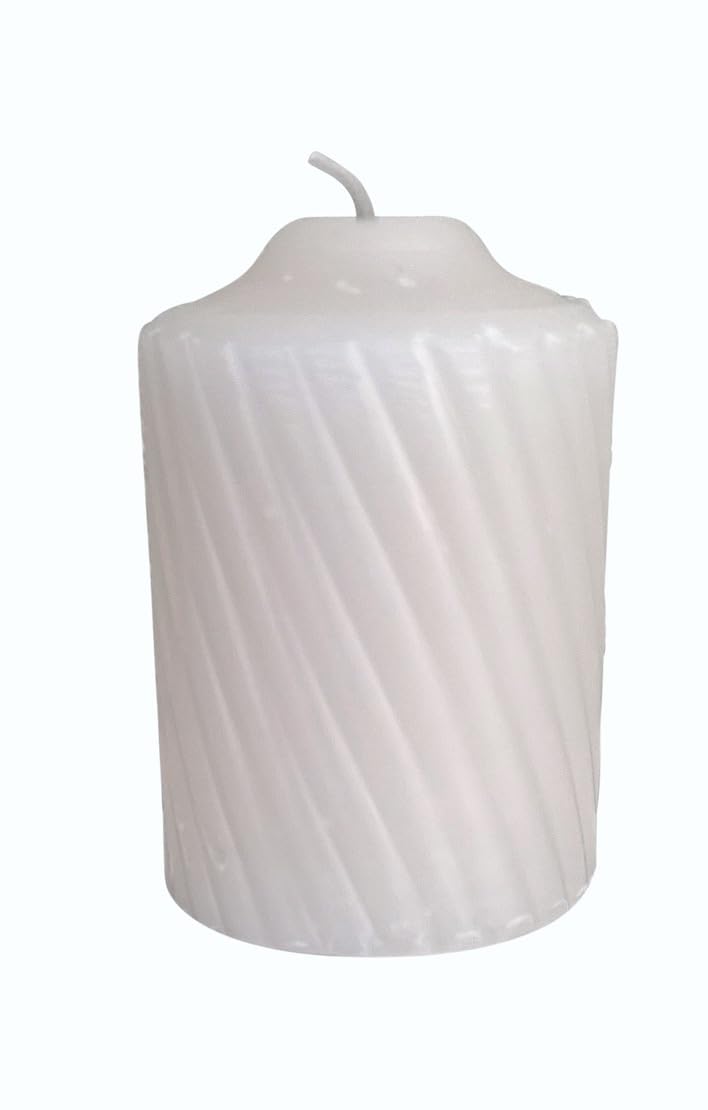 Generic 15 Hour Lightly Scented Votive Candles with a Textured Surface 19 Candles Per Box Made in The USA (Ivory/Vanilla Scent)