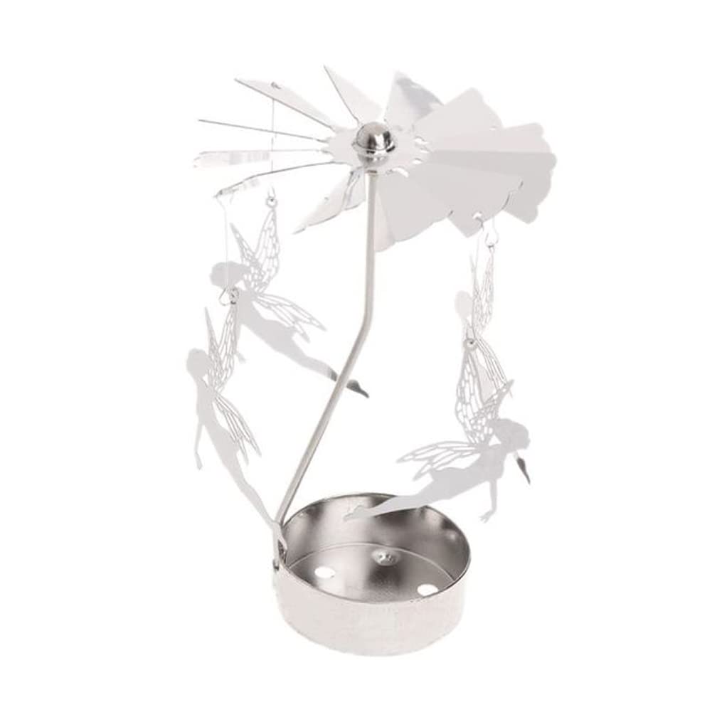 Rotary Candle Holder, Spinning Windmill Candlestick Carousel Candle Tea Light Holder with Romantic Candlestick Ornament for Wedding Party Christmas Home Decor