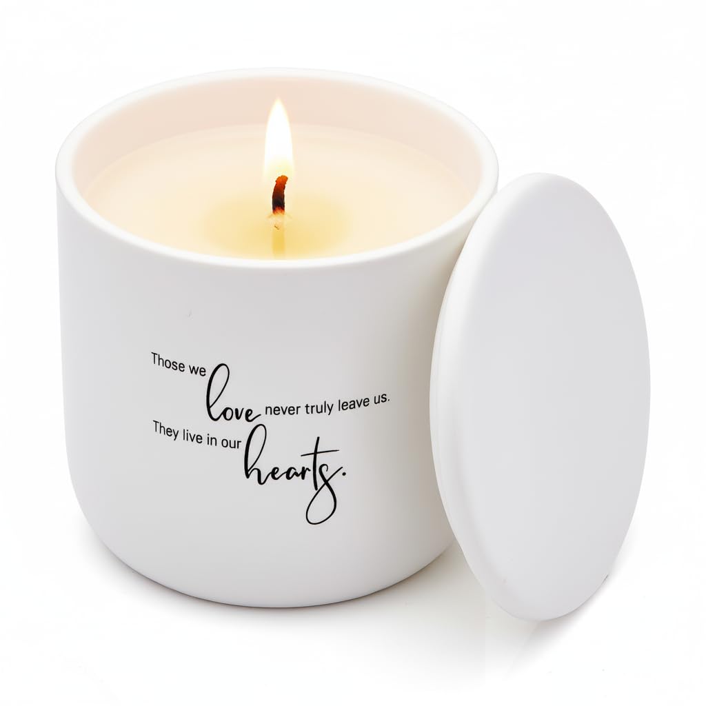 Sympathy Candle - Natural Soy Wax Scented Memorial Candles for Loss of Loved One - Remembrance, Grief, Condolences, Funeral, Thinking of You, Bereavement Gifts - Gardenia - 40 Burn hrs