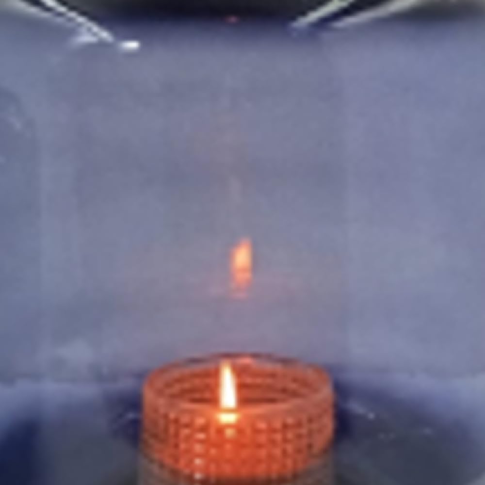 Deco 79 Glass Room Hurricane Lamp Tinted Wide Hurricane Candle Holder with Elevated Base, Table Centerpiece Lamp 7" x 7" x 8", Blue