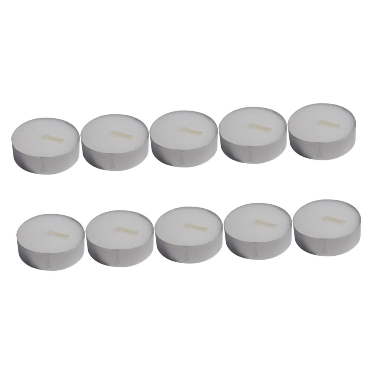 Toyvian 10pcs White Mini Round Tea Light Candles Smokeless Paraffin Small Candles Bulk Pack for Bathrooms and Shopping Malls, Long Burning, for Home Decor and Relaxation