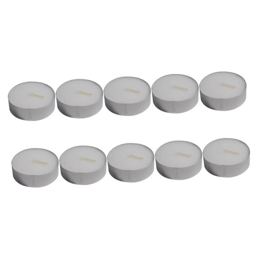Toyvian 10pcs White Mini Round Tea Light Candles Smokeless Paraffin Small Candles Bulk Pack for Bathrooms and Shopping Malls, Long Burning, for Home Decor and Relaxation
