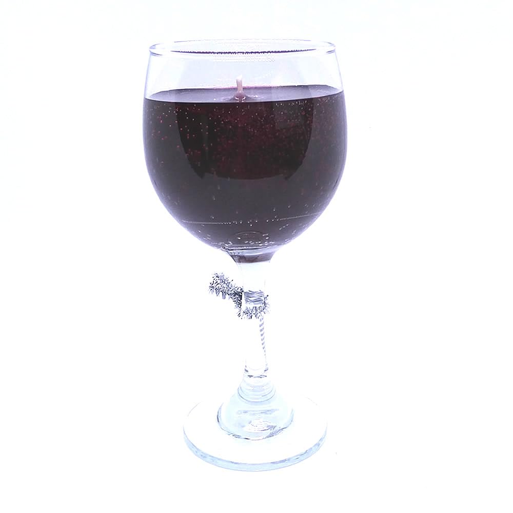 7 Ozs. Merlot Scented Wine Candle in Glass in Clear Gift Box 100+ Hours Made in USA by The Gel Candle Company