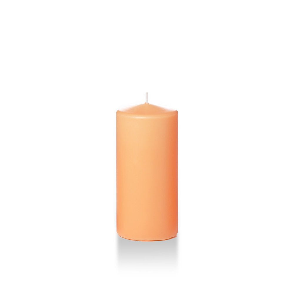 yummi Case of 12 3" x 6" Peach Round Pillar Candles
