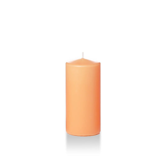 yummi Case of 12 3" x 6" Peach Round Pillar Candles