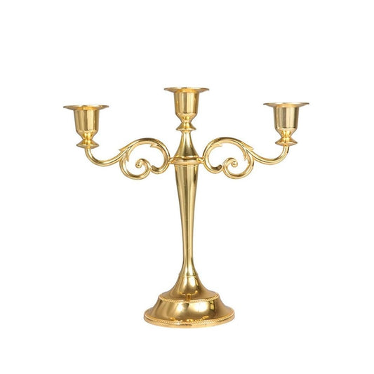 cfycfy987 Candelabra Retro Five-Headed Metal Candlestick for Wedding Dining Table Christmas Party Home Decoration Candle Sticks Holder(Gold)