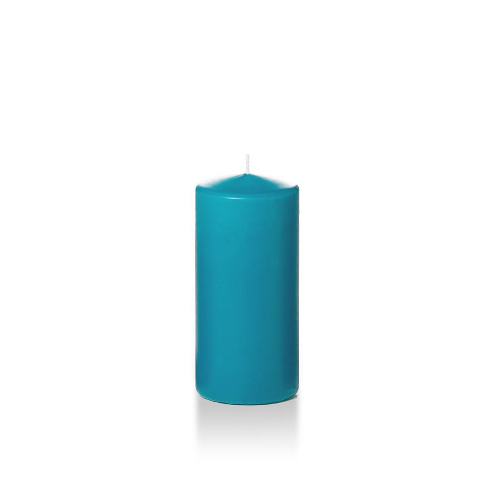 yummi Case of 12 3" x 6" Turquoise Round Pillar Candles