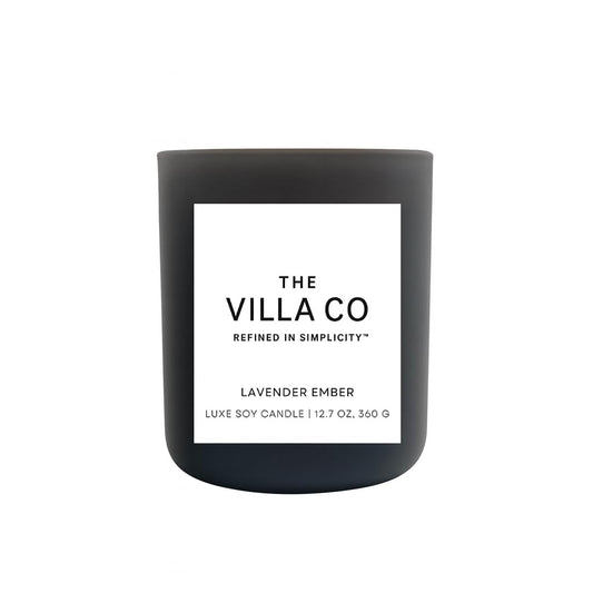 The Villa Co - Lavender Ember | Scented Candle for Women & Men | Hand-Poured, Aromatic & Fragrant | 60 Hour Burn Time 12 OZ | Soy Based | Phthalate Free | Made in USA