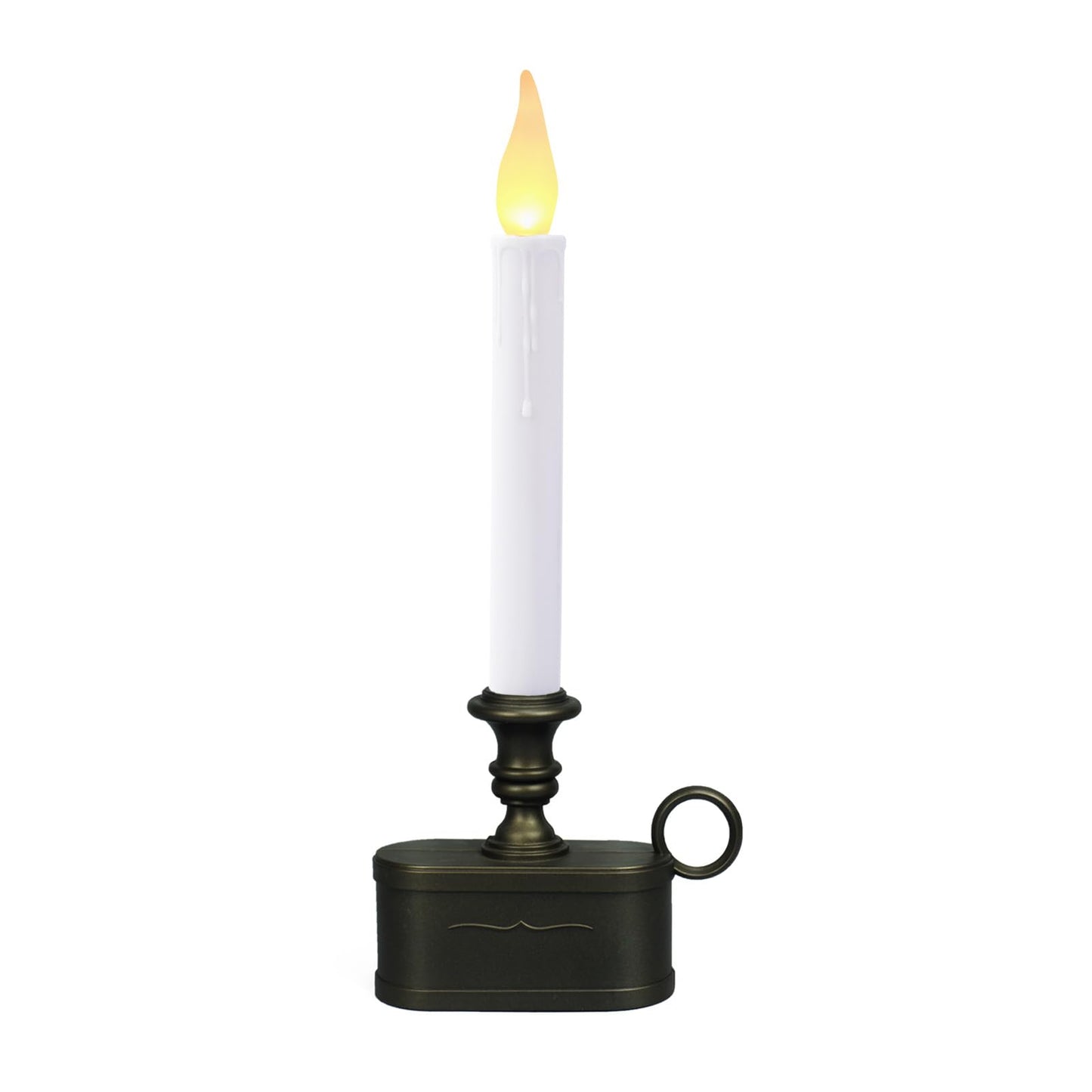 LitTerra Window Candles Battery Operated with Timer 8 Hours on and 16 Hours of Led Warm White with Flicker Flame (Vintage Base)