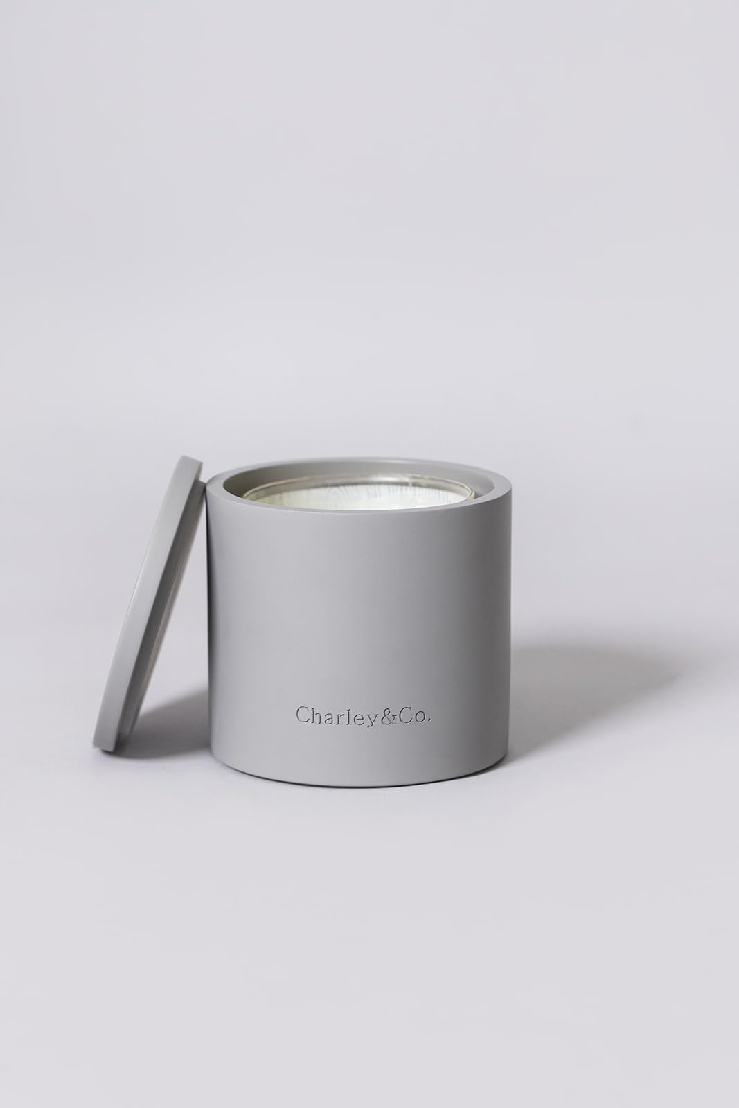 Charley&Co. Neutral Minimalistic Cement Candle Holders - Designed to fit a Standard 14.5oz 3-Wick Candle or Smaller (1, Grey)