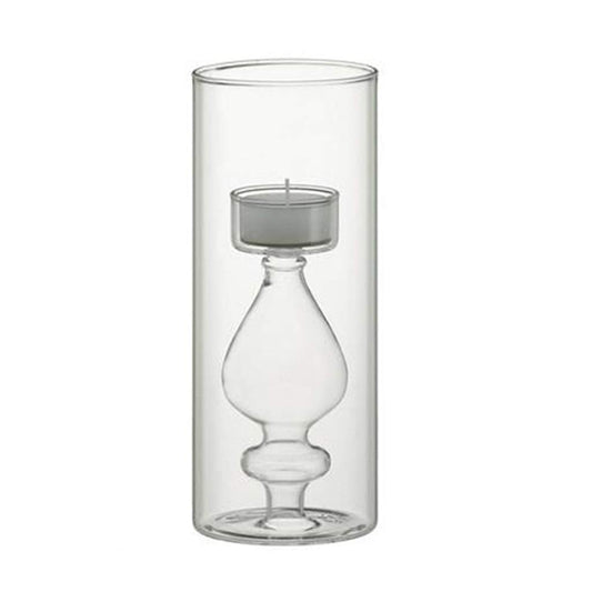 HOMEH Candlestick, Glass Creative Home Wedding Birthday Decoration Decoration (Size : 18×8cm)