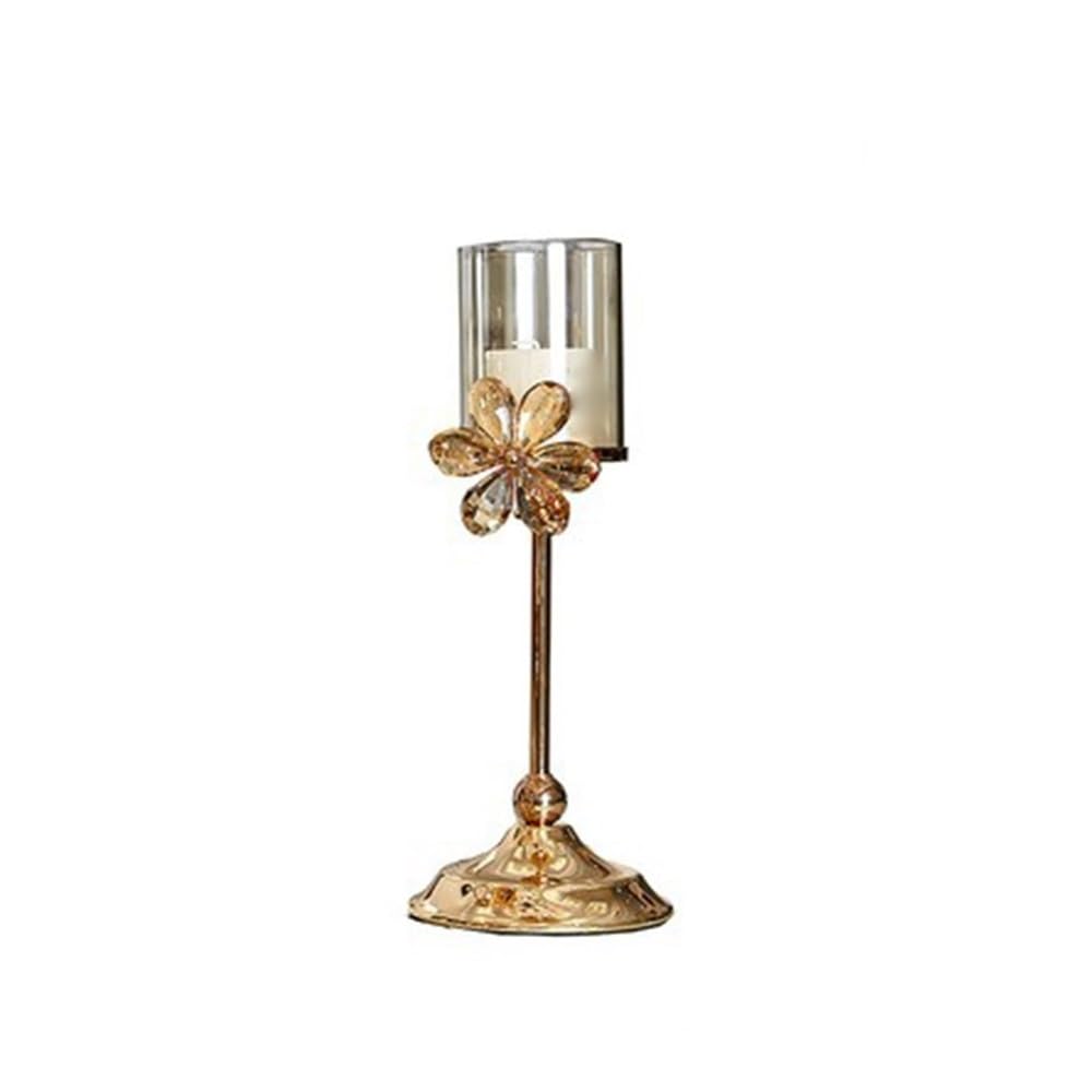 YUHUAWF Candle Holderss Candle Holders Wedding Centerpieces Metal Crystal Candlestick Holders Stand for Table Party Church Decor Decorative Candlestick(Small)