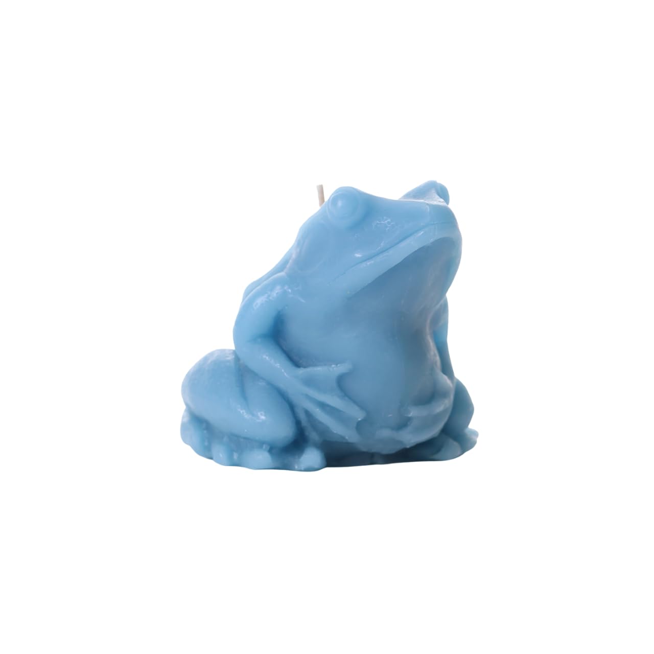 Big Dipper Wax Works Sky Blue Frog Candle, Hand-Sculpted Pure Beeswax, 2.5” × 3.5”, 24-Hour Clean Burn, Eco-Friendly Unscented Home Décor, Whimsical Garden Candle Made in USA