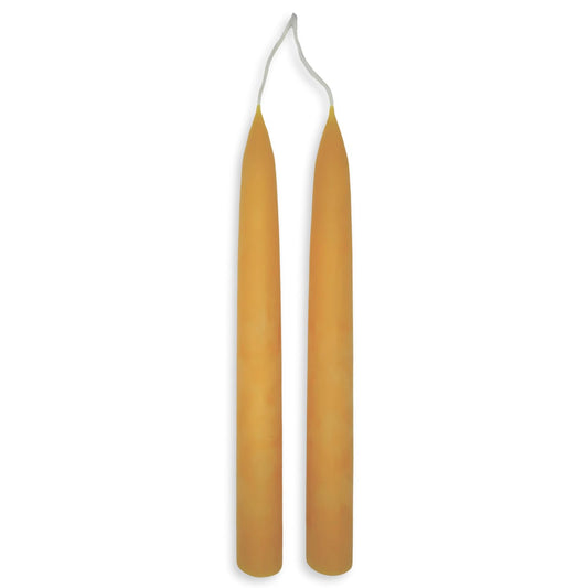Candlestock Beeswax Taper Candles – Standard 7/8" Diameter, Pure 100% Natural USA Beeswax, Cotton Wick, Dripless, Long-Burning, Handmade in Woodstock, NY- 8 Inches - 1 Pair (2 Candles) - Natural